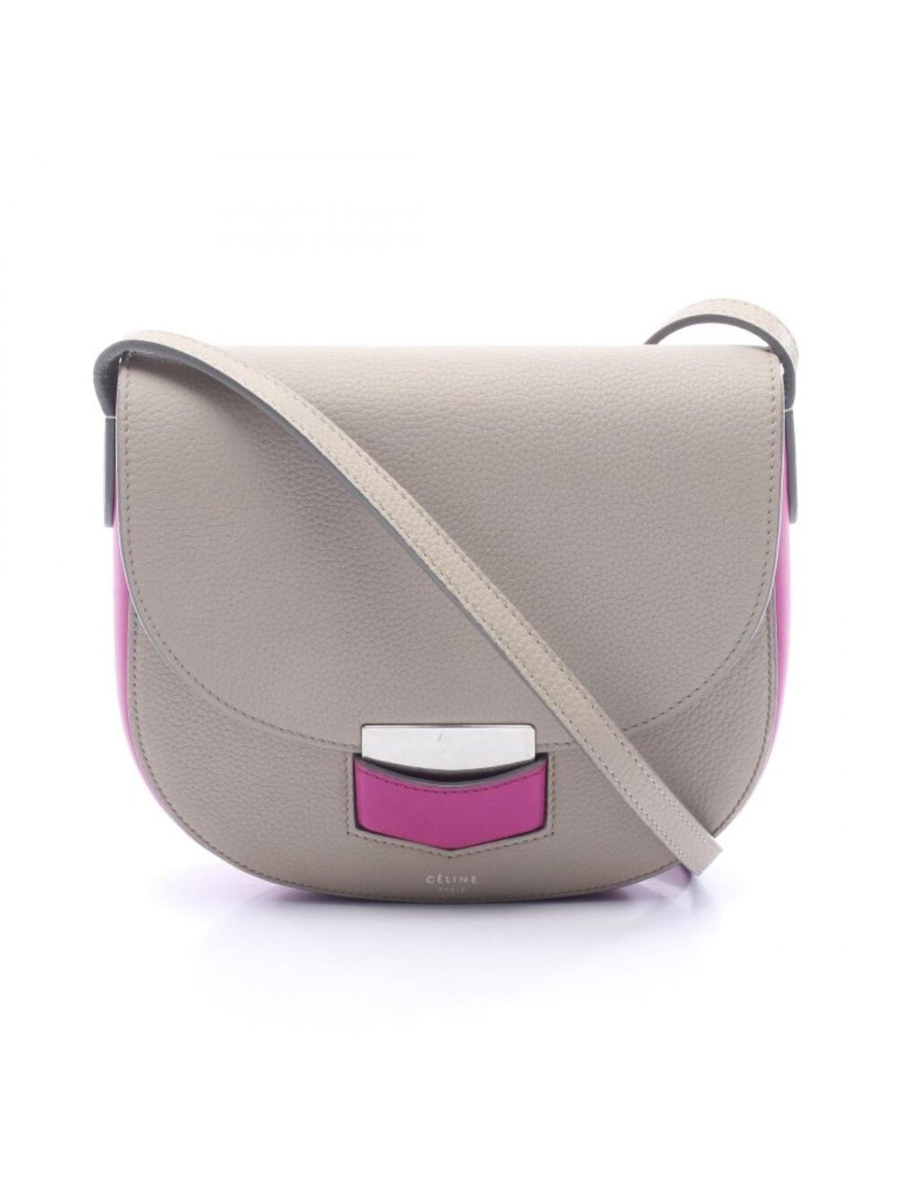 Celine Shoulder Bag Trotter Small Bicolor Gray Purple Leather